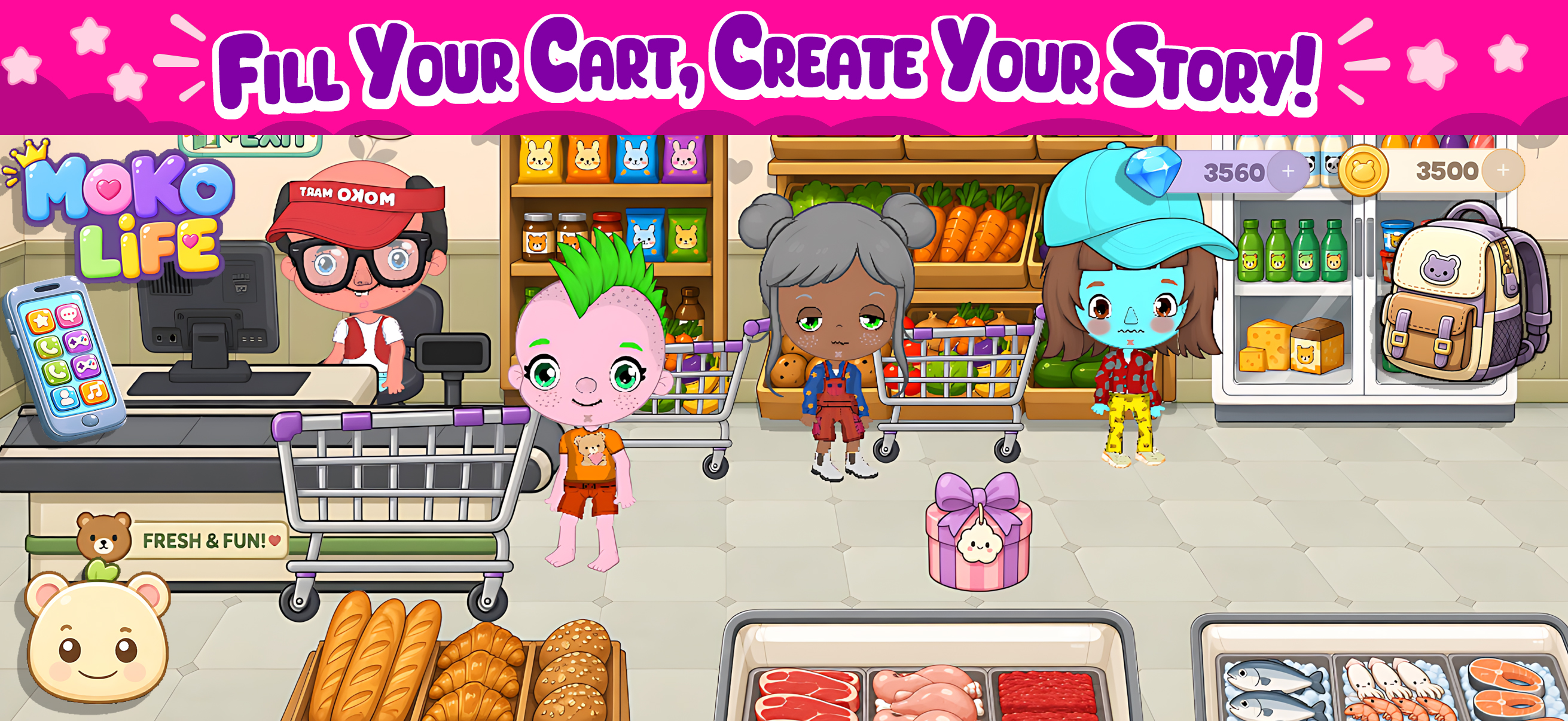 Shop and explore at the Moko Life supermarket