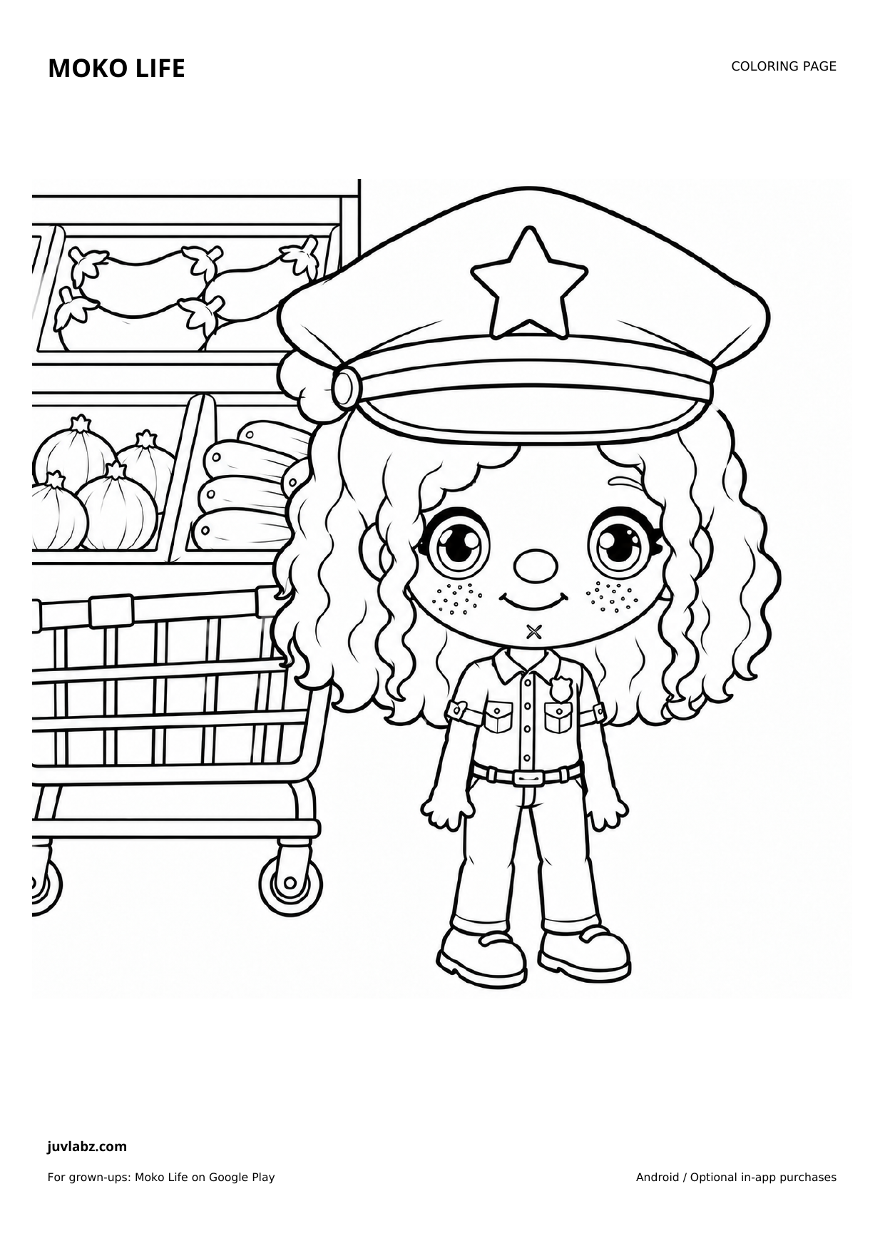 A little shopping adventure — printable coloring page
